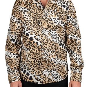 Wornstar leopard print button down dress shirt!